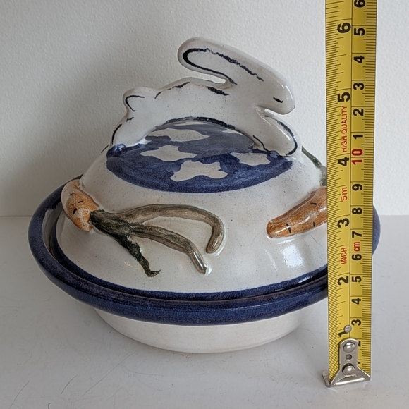 Easter Studio Pottery lidded cheese dish bunny handle Ceramic Easter Carrot - Picture 9 of 12